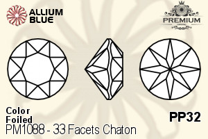 PREMIUM CRYSTAL 33 Facets Chaton PP32 Aqua F