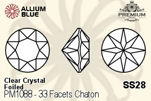 PREMIUM 33 Facets Chaton (PM1088) SS28 - Clear Crystal With Foiling - 关闭视窗 >> 可点击图片