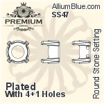 PREMIUM Round Stone Setting (PM1100/S), With Sew-on Holes, SS47 (10.2 - 10.5mm), Plated Brass