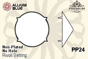 PREMIUM Rivoli Setting (PM1122/S), No Hole, PP24 (3mm), Unplated Brass - 關閉視窗 >> 可點擊圖片