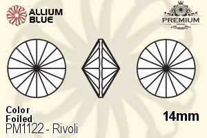 PREMIUM CRYSTAL Rivoli 14mm Sapphire F