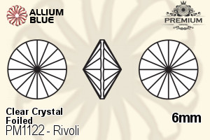PREMIUM Rivoli (PM1122) 6mm - Clear Crystal With Foiling - Click Image to Close