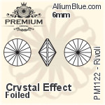 PREMIUM Rivoli (PM1122) 6mm - Crystal Effect With Foiling