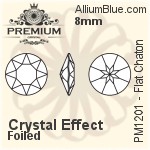 PREMIUM Flat Chaton (PM1201) 8mm - Crystal Effect With Foiling
