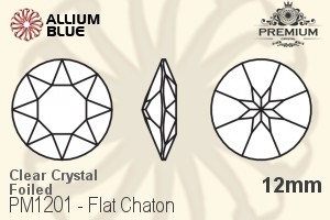 プレミアム Flat チャトン (PM1201) 12mm - クリスタル 裏面フォイル - ウインドウを閉じる