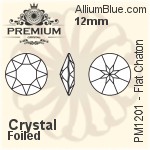PREMIUM Flat Chaton (PM1201) 12mm - Clear Crystal With Foiling