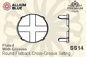 PREMIUM Round Flatback Cross-Groove Setting (PM2000/S), With Sew-on Cross Grooves, SS14 (3.5mm), Plated Brass - Haga Click en la Imagen para Cerrar