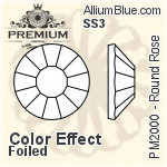 PREMIUM Round Rose Flat Back (PM2000) SS3 - Color Effect With Foiling