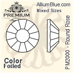 プレミアム ラウンド Rose Flat Back (PM2000) Mixed Sizes - カラー 裏面フォイル
