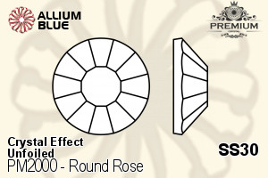 PREMIUM CRYSTAL Round Rose Flat Back SS30 Crystal Electric Orange