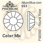 PREMIUM Round Rose Flat Back (PM2000) SS3 - Color Mix