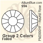 プレミアム・クリスタル Iron-On ラインストーン ホットフィックス SS6 - グループ2の色 フォイル