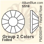 プレミアム・クリスタル Iron-On ラインストーン ホットフィックス SS10 - グループ2の色 フォイル