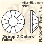 プレミアム・クリスタル Iron-On ラインストーン ホットフィックス SS20 - グループ2の色 フォイル