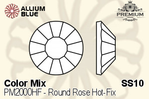 プレミアム ラウンド Rose Hot-Fix Flat Back (PM2000HF) SS10 - カラー Mix