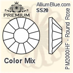 PREMIUM Round Rose Hot-Fix Flat Back (PM2000HF) SS20 - Color Mix