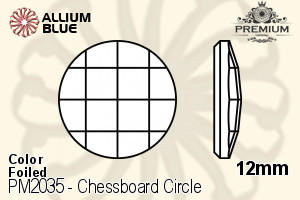 PREMIUM CRYSTAL Chessboard Circle Flat Back 12mm Black Diamond F