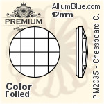 プレミアム Chessboard Circle Flat Back (PM2035) 12mm - カラー 裏面フォイル