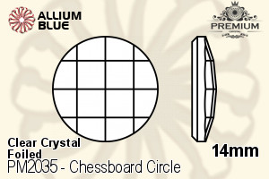 PREMIUM Chessboard Circle Flat Back (PM2035) 14mm - Clear Crystal With Foiling