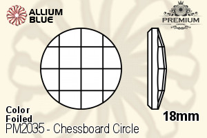 PREMIUM CRYSTAL Chessboard Circle Flat Back 18mm Sapphire F