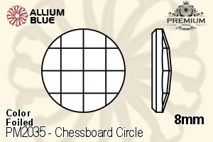 PREMIUM CRYSTAL Chessboard Circle Flat Back 8mm Sapphire F