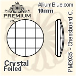 PREMIUM Chessboard Circle Flat Back (PM2035) 10mm - Clear Crystal With Foiling