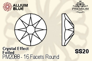 PREMIUM 16 Facets Round Flat Back (PM2088) SS20 - Crystal Effect With Foiling - Haga Click en la Imagen para Cerrar