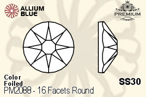 PREMIUM CRYSTAL 16 Facets Round Flat Back SS30 Tanzanite F