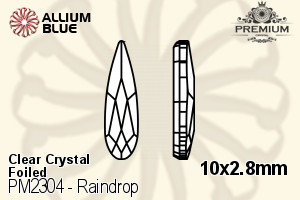 PREMIUM CRYSTAL Raindrop Flat Back 10x2.8mm Crystal F