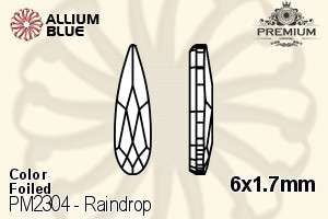 PREMIUM CRYSTAL Raindrop Flat Back 6x1.7mm Peridot F