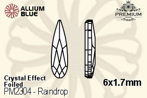 PREMIUM CRYSTAL Raindrop Flat Back 6x1.7mm Crystal Vitrail Medium F