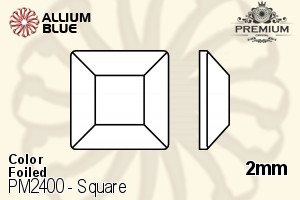 PREMIUM CRYSTAL Square Flat Back 2mm Light Rose F