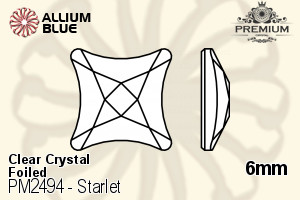 プレミアム Starlet Flat Back (PM2494) 6mm - クリスタル 裏面フォイル