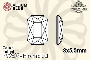 PREMIUM Emerald Cut Flat Back (PM2602) 8x5.5mm - Color With Foiling - 關閉視窗 >> 可點擊圖片