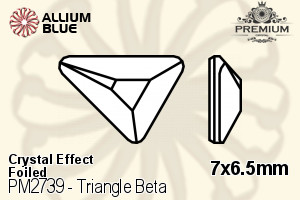 PREMIUM CRYSTAL Triangle Beta Flat Back 7x6.5mm Crystal Aurore Boreale F