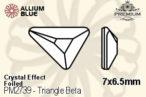 PREMIUM Triangle Beta Flat Back (PM2739) 7x6.5mm - Crystal Effect With Foiling - 关闭视窗 >> 可点击图片