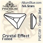 プレミアム Triangle Beta Flat Back (PM2739) 7x6.5mm - クリスタル エフェクト 裏面フォイル