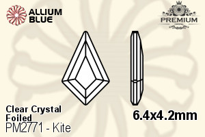 PREMIUM Kite Flat Back (PM2771) 6.4x4.2mm - Clear Crystal With Foiling - 關閉視窗 >> 可點擊圖片