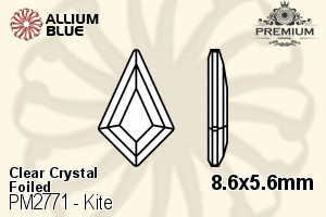 PREMIUM Kite Flat Back (PM2771) 8.6x5.6mm - Clear Crystal With Foiling - 關閉視窗 >> 可點擊圖片