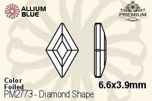 PREMIUM CRYSTAL Diamond Shape Flat Back 6.6x3.9mm Light Siam F