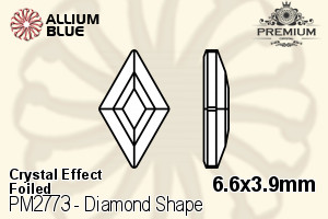 PREMIUM Diamond Shape Flat Back (PM2773) 6.6x3.9mm - Crystal Effect With Foiling - 關閉視窗 >> 可點擊圖片