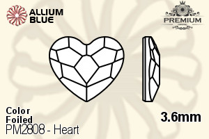 PREMIUM CRYSTAL Heart Flat Back 3.6mm Sapphire F