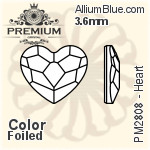 プレミアム Heart Flat Back (PM2808) 3.6mm - カラー 裏面フォイル