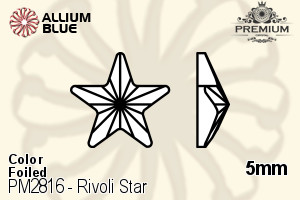 PREMIUM Rivoli Star Flat Back (PM2816) 5mm - Color With Foiling - Haga Click en la Imagen para Cerrar