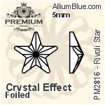 プレミアム リボリ Star Flat Back (PM2816) 5mm - クリスタル エフェクト 裏面フォイル