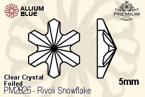 PREMIUM Rivoli Snowflake Flat Back (PM2826) 5mm - Clear Crystal With Foiling - Click Image to Close
