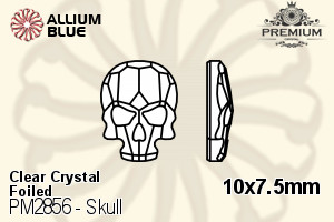 プレミアム Skull Flat Back (PM2856) 10x7.5mm - クリスタル 裏面フォイル