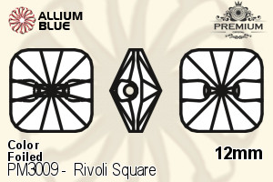 プレミアム リボリ Square ソーオンストーン (PM3009) 12mm - カラー 裏面フォイル