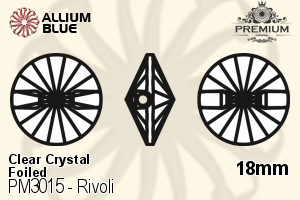 PREMIUM Rivoli Sew-on Stone (PM3015) 18mm - Clear Crystal With Foiling - Haga Click en la Imagen para Cerrar