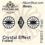プレミアム リボリ ソーオンストーン (PM3015) 20mm - クリスタル エフェクト 裏面フォイル